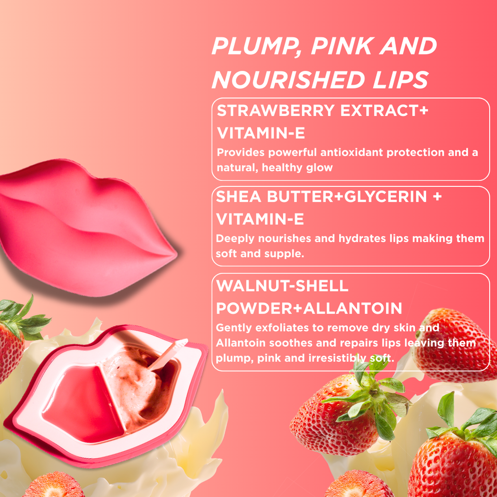 Strawberry Two In One - Lip Scrub & Sleeping Mask For Wrinkle Lips