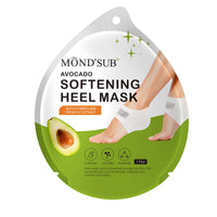 Avocado softening heel mask for intensively hydrating and nourishing dry, cracked heels.