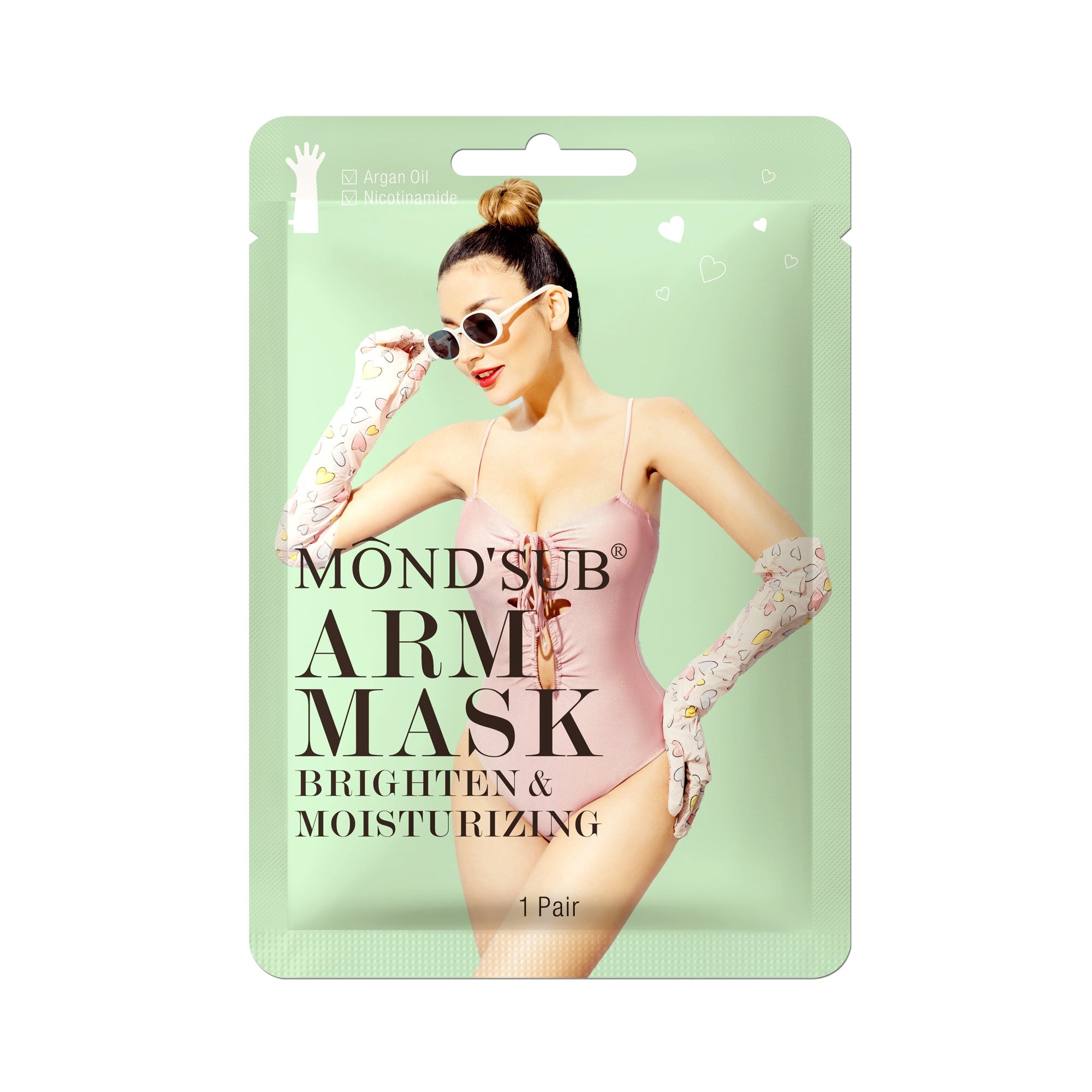 Brightening and moisturizing arm mask for hydrating dry skin and evening out skin tone.